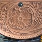 BG154-F HILASON TAN TOP GRAIN LEATHER FLORAL CARVING 2 QUART CANTEEN HOLSTER BAG