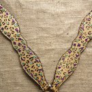 S232 HILASON WESTERN LEOPARD CHEETAH LEATHER HORSE BREAST COLLAR W/ RHINESTONES