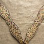 S232 HILASON WESTERN LEOPARD CHEETAH LEATHER HORSE BREAST COLLAR W/ RHINESTONES