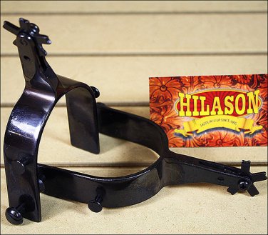 HILASON BLACK STEEL RODEO BULL SPURS