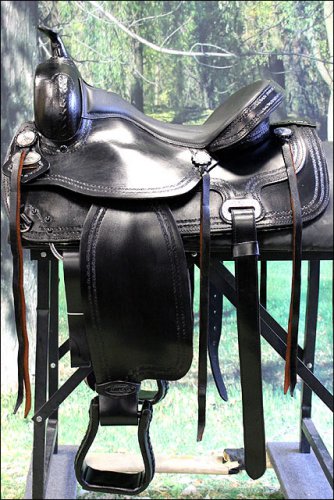 TO105BK-F HILASON TREELESS WESTERN LEATHER TRAIL PLEASURE HORSE RIDING SADDLE 15