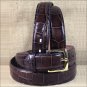 34 X 1 1/2" 3D BROWN MENS DRESS GATOR PRINT LEATHER BELT REMOVABLE BRASS BUCKLE