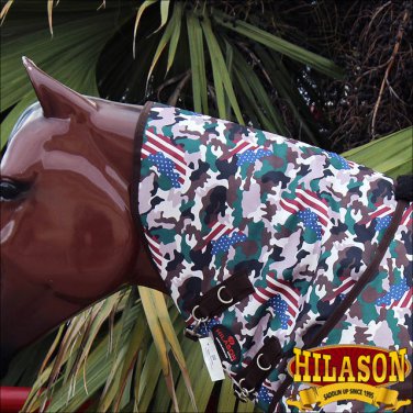 HILASON WINTER WATERPROOF POLY TURNOUT HORSE NECK WRAP USA FLAG CAMOUFLAGE