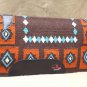 HILASON WESTERN NEW ZEALAND WOOL HORSE SADDLE BLANKET BROWN ORANGE TURQUOISE