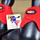 RED TOUGH1 MEDIUM NO TURN QUICK WRAP EXTREME VENTED NEOPRENE HORSE BELL BOOTS