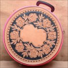 AH-2 HILASON HORSE MEDIUM PINK MOLDED HEAVY DUTY ABS ROPE CAN W/ LEATHER TRIM