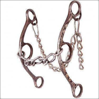 CLASSIC EQUINE CHAIN MOUTHPIECE BARREL HORSE GAG BIT DIAMOND LONG SHANK