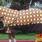 78" HILASON 1200D WATERPROOF POLY TURNOUT HORSE BLANKET NECK COVER BROWN YELLOW