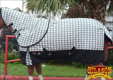 72" HILASON 1200D WATERPROOF POLY TURNOUT HORSE BLANKET NECK COVER OFF WHITE