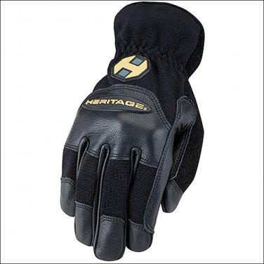 8 SIZE HERITAGE TRAINER HORSE RIDING STRETCHABLE GOATSKIN LEATHER GLOVES BLACK