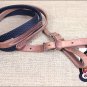 BLACK 8ft WEAVER LEATHER BARREL PLEASURE REIN WITH RUBBER GRIP HORSE ROPING