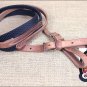 BLACK 8ft WEAVER LEATHER BARREL PLEASURE REIN WITH RUBBER GRIP HORSE ROPING