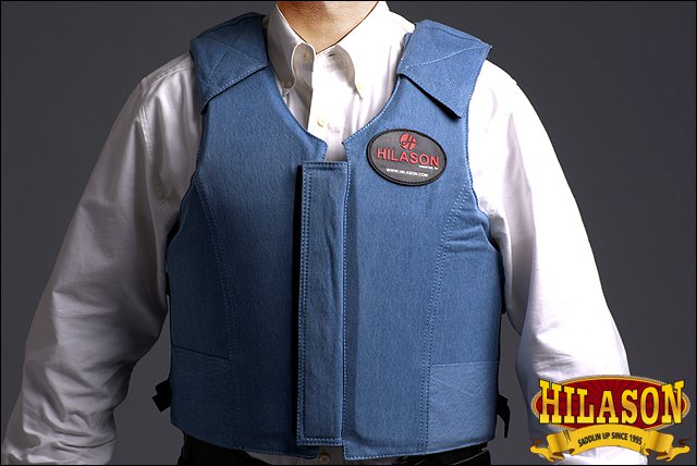PV102-F HILASON DENIM PRO RODEO BULL RIDING PROTECTIVE VEST - SMALL