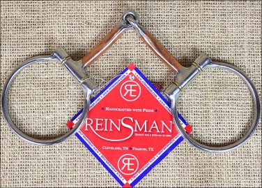 REINSMAN OFFSET DEE 3/8 in. SMOOTH COPPER HORSE SNAFFLE BITS DEE RING