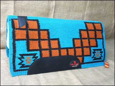 MADE IN USA FE243 HILASON WESTERN WOOL FELT SADDLE BLANKET PAD TURQUOISE ORANGE