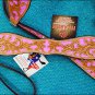 HILASON WESTERN LEATHER HORSE BRIDLE HEADSTALL BREAST COLLAR TAN W/ PINK INLAY