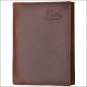 JUSTIN BROWN TAN DISTRESSED LEATHER BASIC TRIFOLD MENS WALLET W/ 6 CARD SLOTS