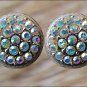 SET OF 2 CRYSTAL RHINESTONE BLING BERRY CONCHO GLITTERING AB STONE NICKLE FINISH