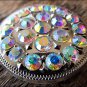 SET OF 2 CRYSTAL RHINESTONE BLING BERRY CONCHO GLITTERING AB STONE NICKLE FINISH