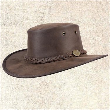 SMALL DARK BROWN BARMAH HAT FOLDAWAY BRONCO MADE IN AUSTRALIA UV PROTECTION