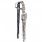 TOUGH 1 GREYSON BELT BUCKLE BLING SINGLE EAR LEATHER HEADSTALL WHITE