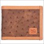 TONY LAMA LIGHT BROWN LEATHER OSTRICH PRINT TRIM WESTERN BIFOLD MENS WALLET