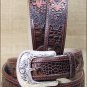 42 inch TONY LAMA MEN'S CHOCOLATE BROWN SOUTHERN CAIMAN LEATHER BELT