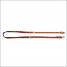 3/4"X7' CIRCLE Y LATIGO LACED RAWHIDE BUTTONS CONTEST HORSE REINS BRASS HARDWARE