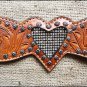 HILASON WESTERN LEATHER HORSE BREAST COLLAR LIGHT OIL BLING RHINESTONES INLAY