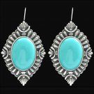 3D ANGEL RANCH LADIES SILVER MARBLED STONE INLAY TURQUOISE WOMEN EARRINGS