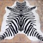 955F HILASON STENCIL ZEBRA HAIRON LEATHER PURE BRAZILIAN COWHIDE SKIN RUG CARPET