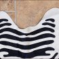 955F HILASON STENCIL ZEBRA HAIRON LEATHER PURE BRAZILIAN COWHIDE SKIN RUG CARPET