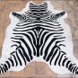 955F HILASON STENCIL ZEBRA HAIRON LEATHER PURE BRAZILIAN COWHIDE SKIN RUG CARPET