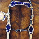 HILASON WESTERN LEATHER HORSE BRIDLE HEADSTALL PURPLE ZEBRA