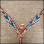 HILASON WESTERN LEATHER HORSE BRIDLE HEADSTALL BREAST COLLAR HAND PAINT FLAME