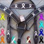 CUSTOM HILASON WESTERN LEATHER HEADSTALL BREAST COLLAR W/ BREAST CANCER RIBBON
