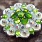 PERIDOT GREEN AB CRYSTALS BERRY CONCHO RHINESTONE HEADSTALL SADDLE TACK BLING