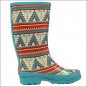 M&F WESTERN WOMENS LADIES DAKOTA SOUTHWEST ROUND TOE LEG RAIN BOOTS
