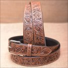 56" HILASON HAND MADE HEAVY DUTY BUFFALO HIDE LEATHER STICHED BELT
