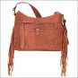AMERICAN WEST LEATHER SOHO GROOVE ZIP TOP LADIES SHOULDER HAND BAG BROWN