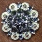 SET OF 2 BLACK DAIMOND CRYSTALS 1-1/4in. BERRY CONCHO RHINESTONE TACK SADDLE
