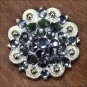 SET OF 2 BLACK DAIMOND CRYSTALS 1-1/4in. BERRY CONCHO RHINESTONE TACK SADDLE