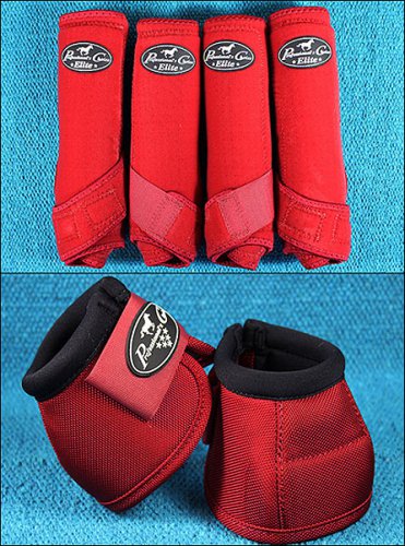 RED LARGE PROFESSIONAL CHOICE SPORTS MEDICINE HORSE BOOTS BELL VENTECH ELITE