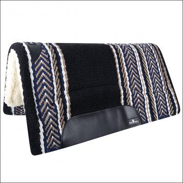 34X36 CLASSIC EQUINE SENSORFLEX NEW ZEALAND WOOL FLEECE HORSE SADDLE PAD NAVY