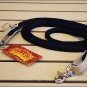 BLACK NEW POLY NYLON CONTEST REINS BARREL RACER TRAIL RIDE W/LEATHER 7FT.