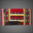 FE119-F HILASON WESTERN NEW ZEALAND WOOL HORSE SADDLE BLANKET RED YELLOW BLACK