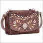 AMERICAN WEST LEATHER WOODLAND BLOOM LADIES CROSSBODY SHOULDER HAND BAG PURSE