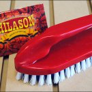 HILASON HORSE GROOMING HOG BRUSH RED 1 INCH PVC BLUE AND WHITE BRISTLES
