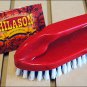 HILASON HORSE GROOMING HOG BRUSH RED 1 INCH PVC BLUE AND WHITE BRISTLES