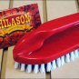 HILASON HORSE GROOMING HOG BRUSH RED 1 INCH PVC BLUE AND WHITE BRISTLES